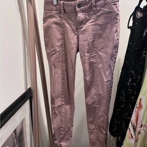 White House Black Market Slim Moto-Style Pants in Dusty Mauve